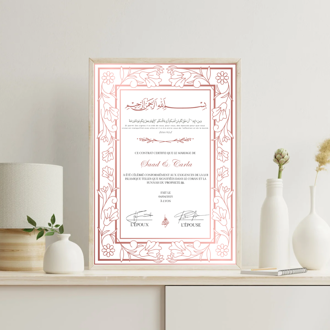 Certificat de mariage - Fleur