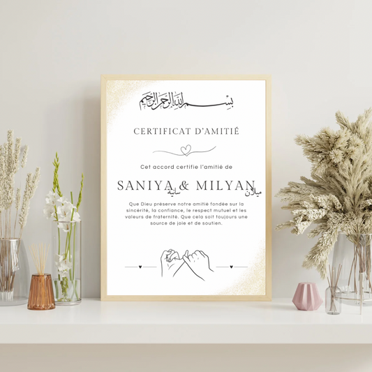 Certificat d’amitié