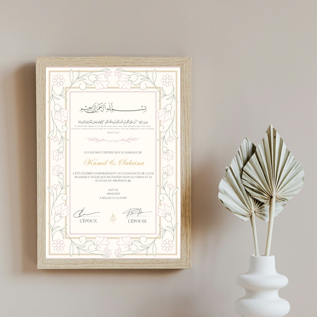 Certificat de mariage - Fleur